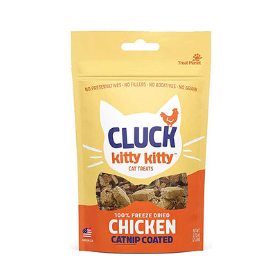Cluck Kitty Kitty 100 % Freeze Dried Chicken Treat with Catnip Coating