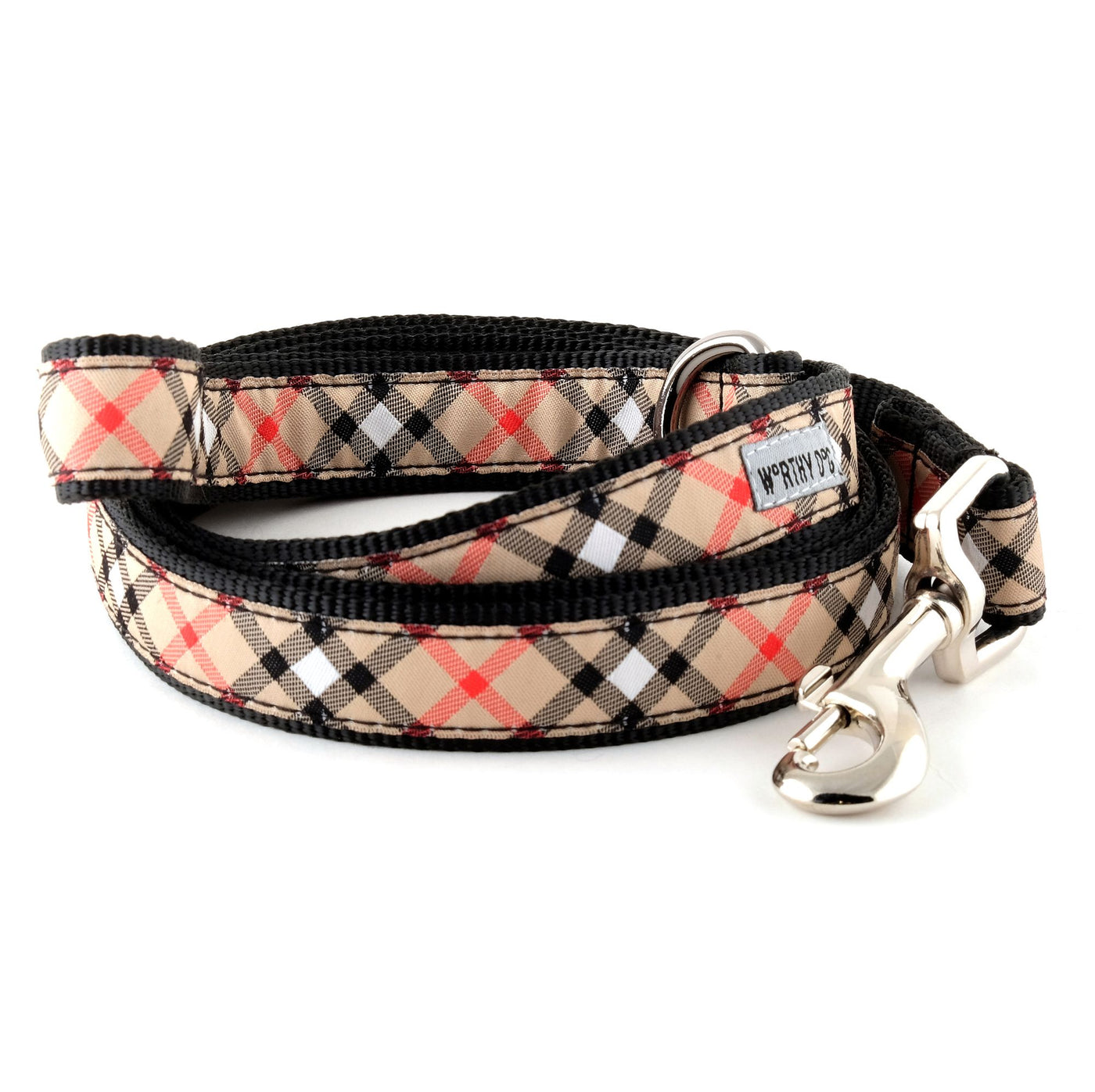 Bias Plaid Tan Nylon 6 Ft Leash | Pawlicious & Company