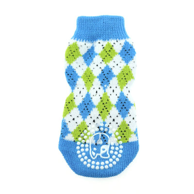 Blue & Green Argyle Pet Socks | Pawlicious & Company