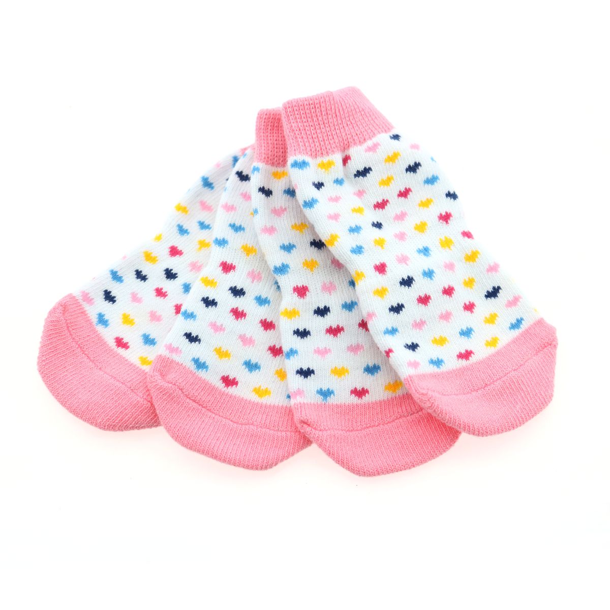 Pink & White Hearts Pet Socks | Pawlicious & Company