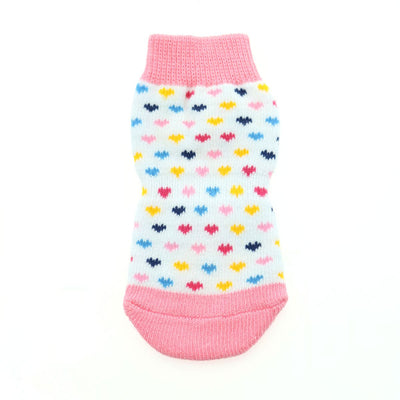 Pink & White Hearts Pet Socks | Pawlicious & Company