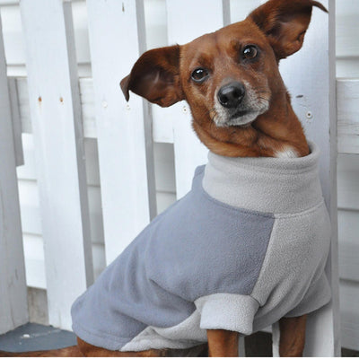 Highline Fleece Dog Coat - Two Tone Grays | Pawlicious & Company