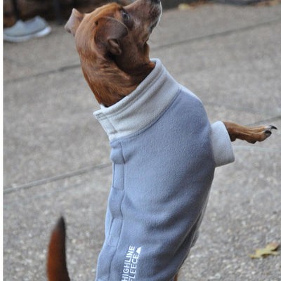 Highline Fleece Dog Coat - Two Tone Grays | Pawlicious & Company
