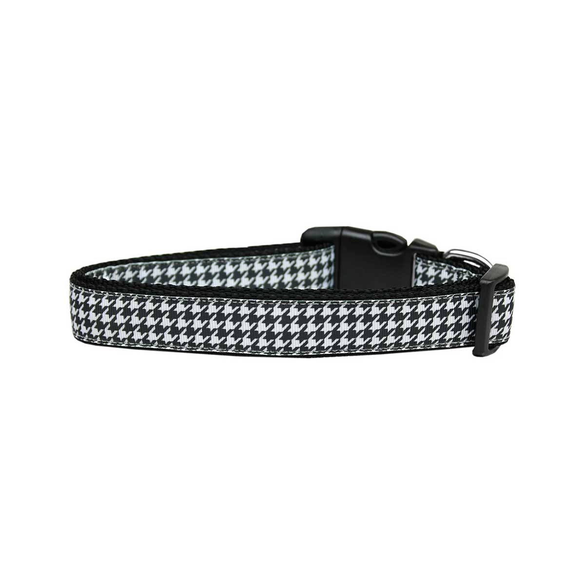 Black Houndstooth Nylon Dog Collar | Pawlicious & Company