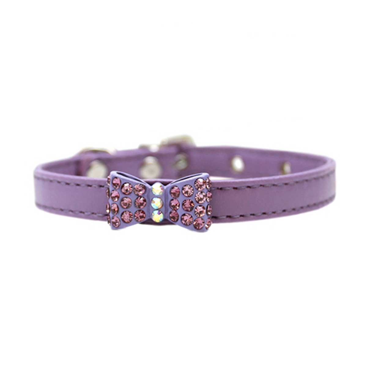 Bow-dacious Crystal Dog Collar in Lavender | Pawlicious & Company