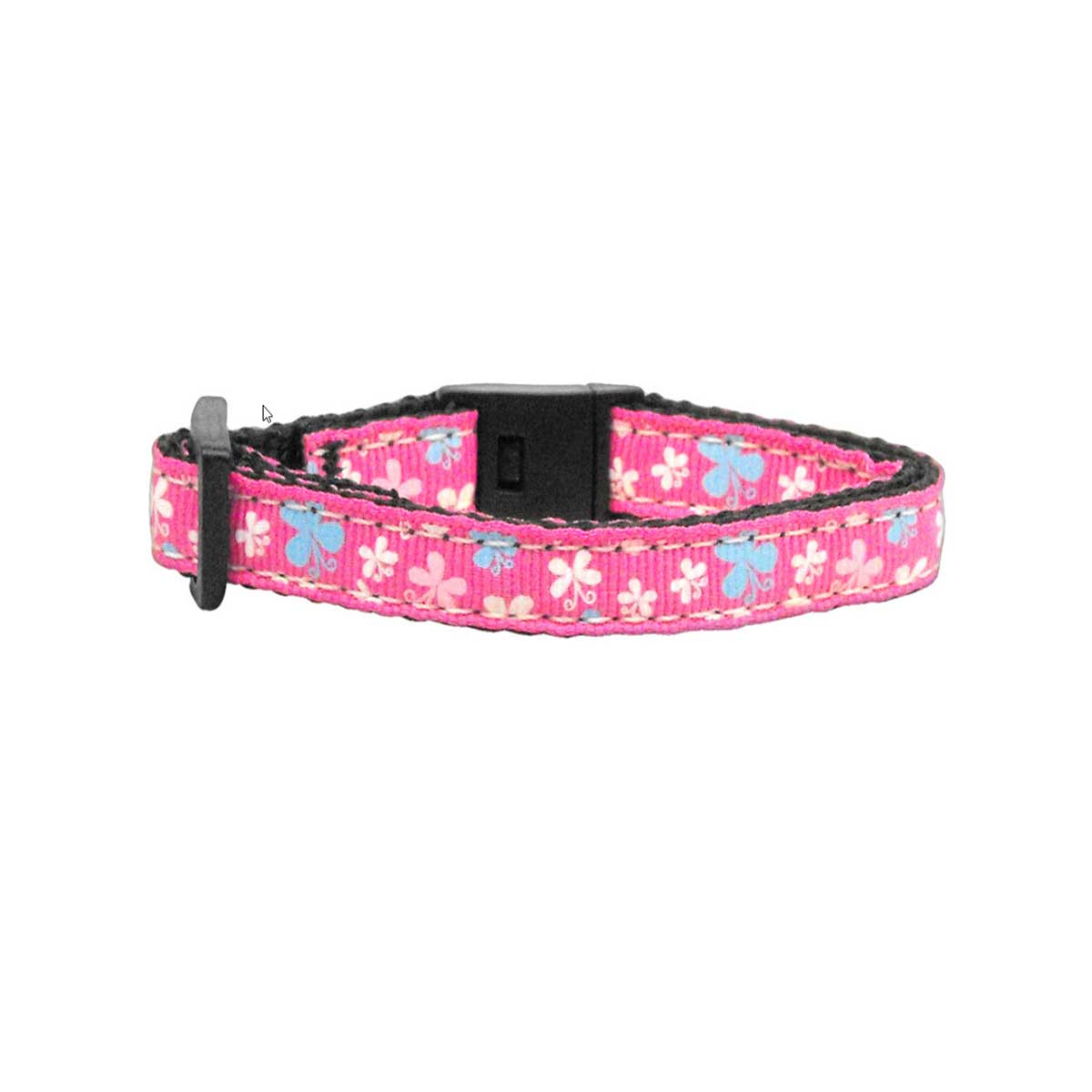 Butterfly Pink Nylon Ribbon Cat Collar | Pawlicious & Company