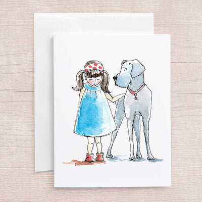 Blank Note Card Set - Girls and Dogs Assortment Set | Pawlicious & Company