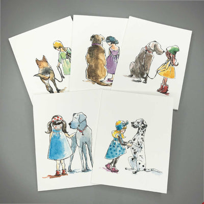 Blank Note Card Set - Girls and Dogs Assortment Set | Pawlicious & Company