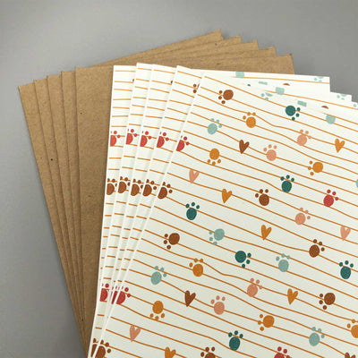 Blank Note Card Set - Paws and Hearts | Pawlicious & Company
