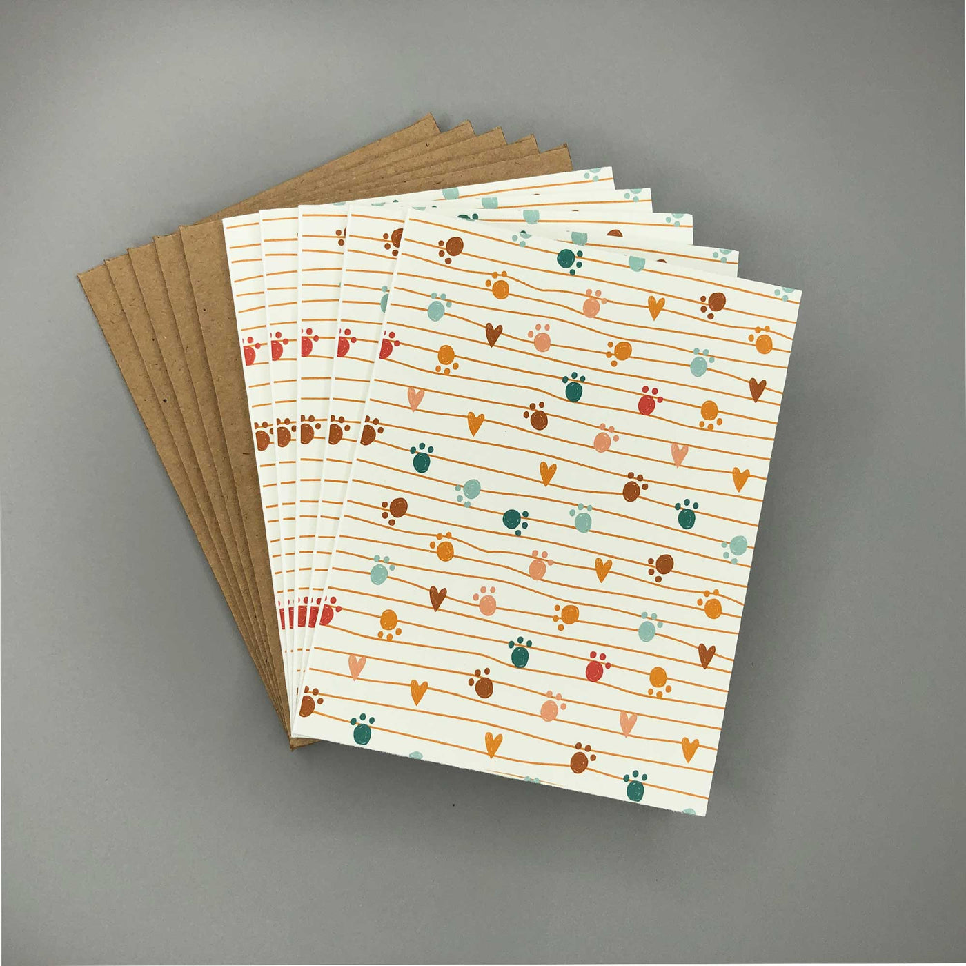 Blank Note Card Set - Paws and Hearts | Pawlicious & Company