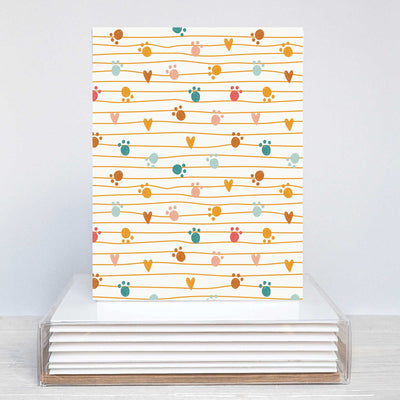 Blank Note Card Set - Paws and Hearts | Pawlicious & Company