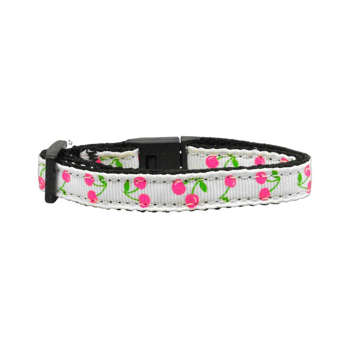 Cherries White Nylon Ribbon Cat Collar | Pawlicious & Company