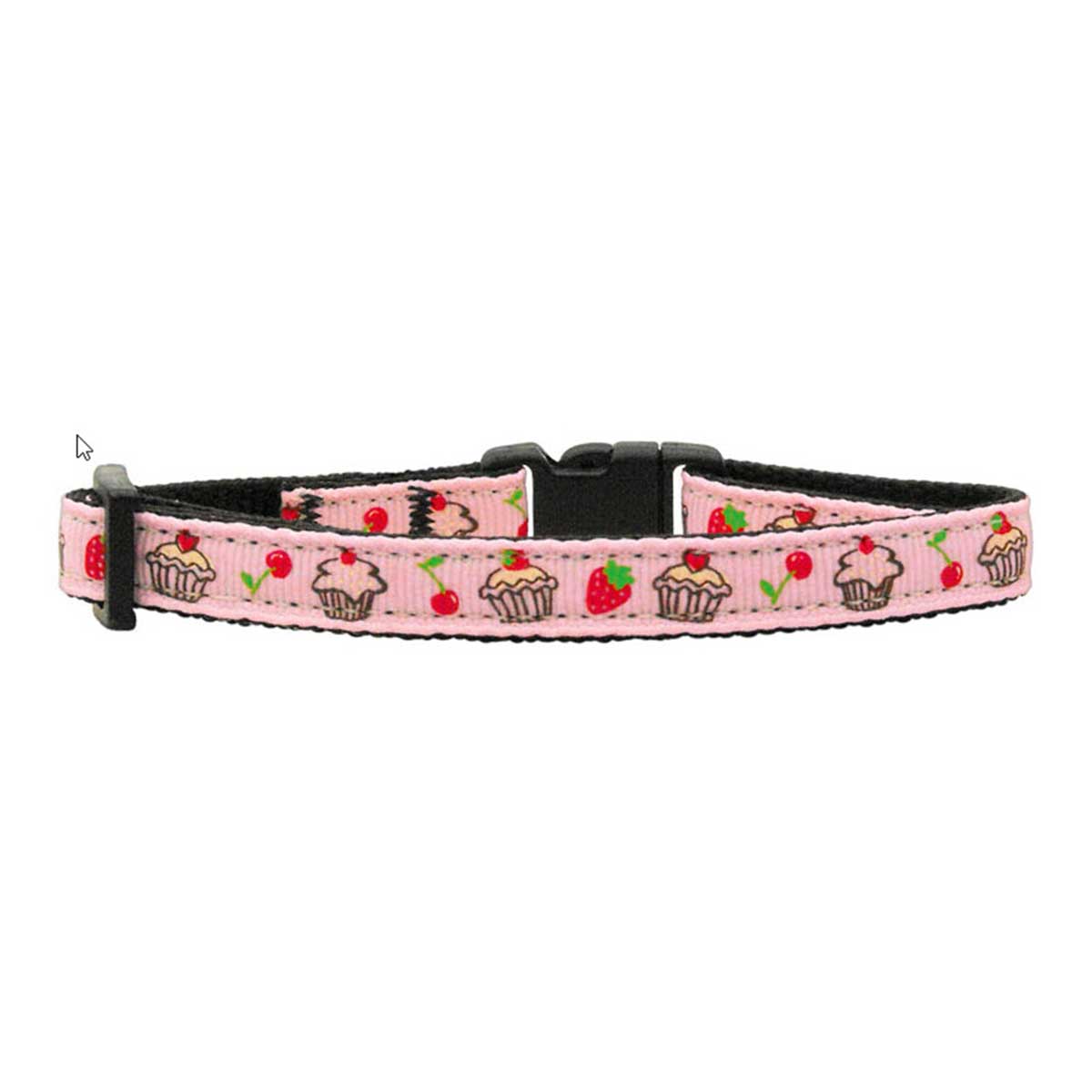 Cupcakes Light Pink Nylon Ribbon Cat Collar | Pawlicious & Company