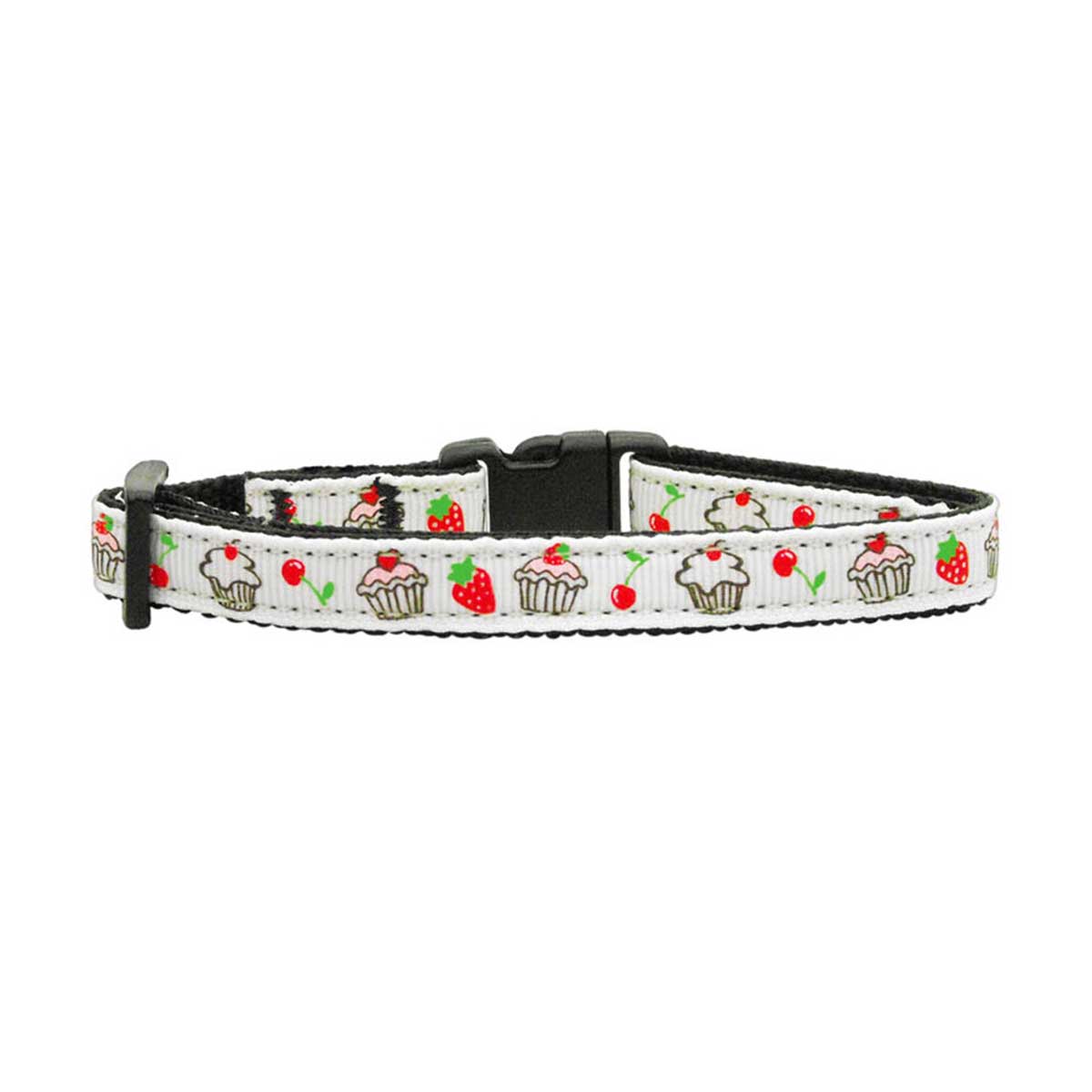 Cupcakes White Nylon Ribbon Cat Collar | Pawlicious & Company