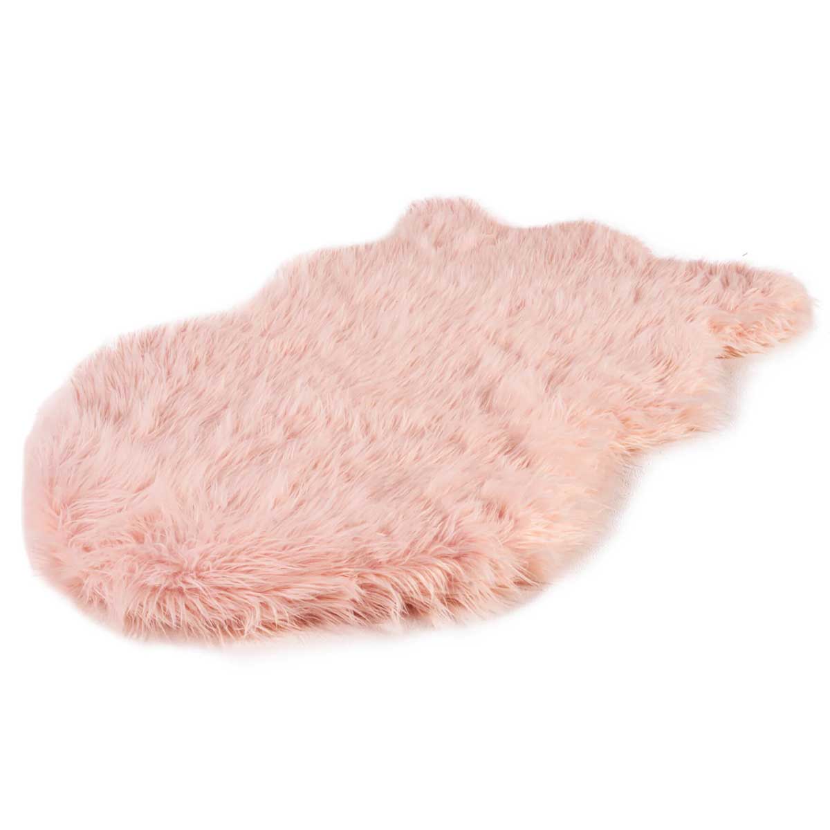 PupRug Faux Fur Curved Orthopedic Dog Bed - Blush Pink | Pawlicious & Company