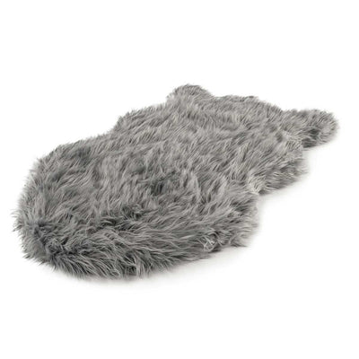 PupRug Faux Fur Curved Orthopedic Dog Bed - Charcoal Gray | Pawlicious & Company