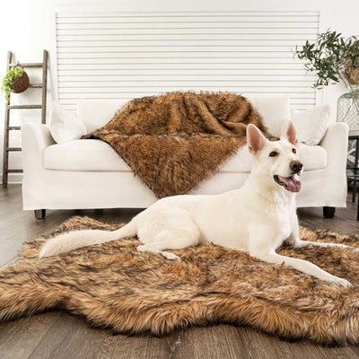 PupRug Faux Fur Curved Orthopedic Dog Bed - Sable | Pawlicious & Company