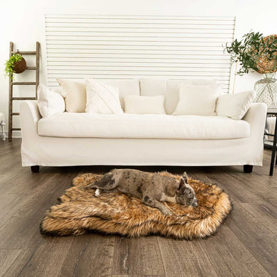 PupRug Faux Fur Curved Orthopedic Dog Bed - Sable | Pawlicious & Company