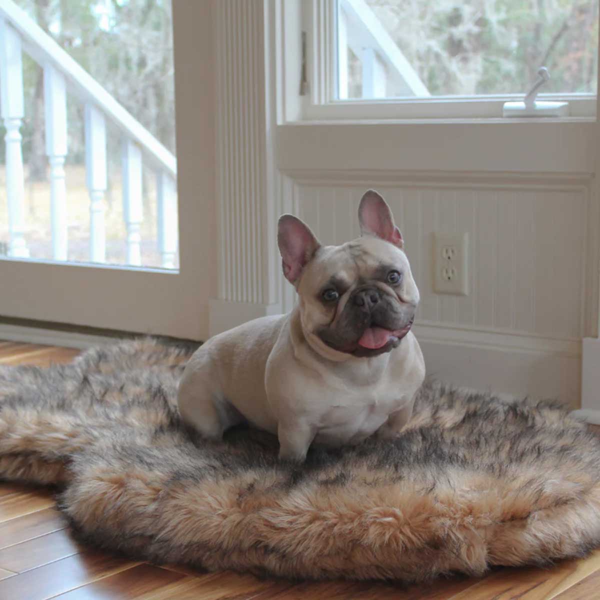 PupRug Faux Fur Curved Orthopedic Dog Bed - Sable | Pawlicious & Company