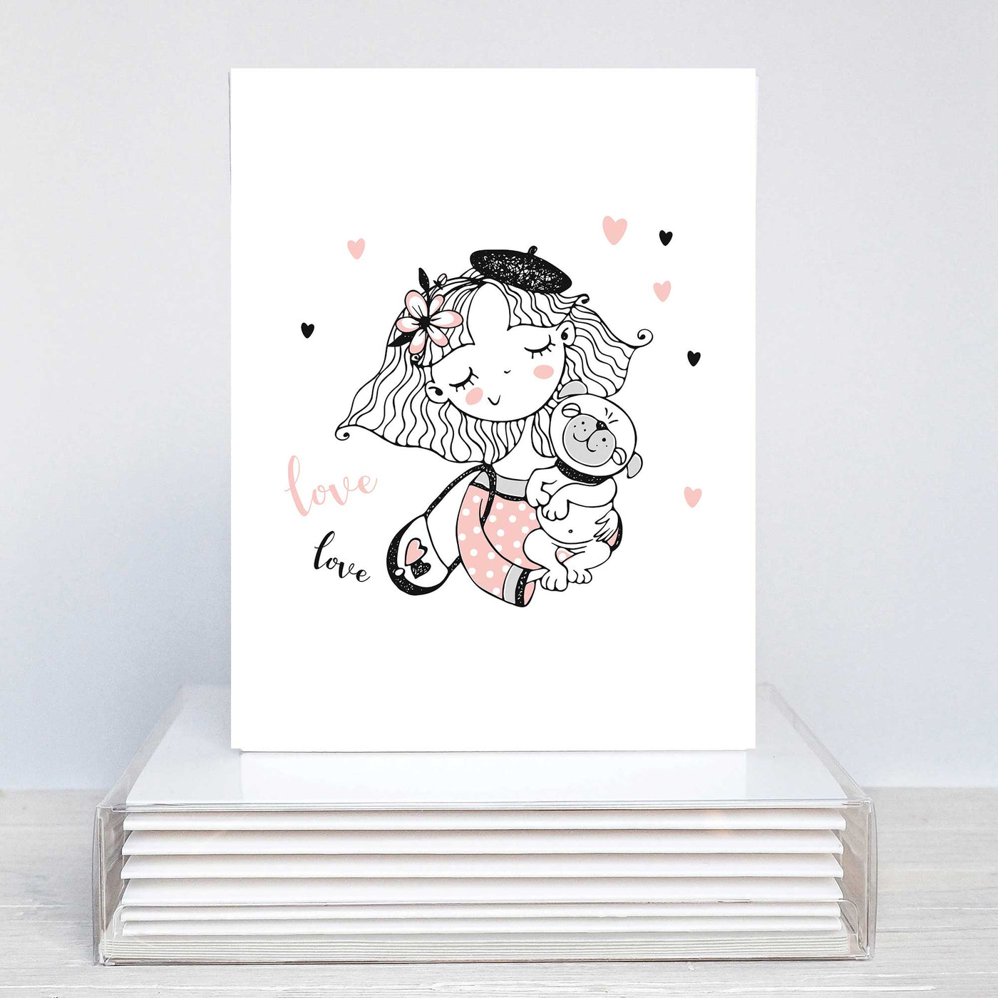 Girly Loves Her Dog Blank Note Cards | Pawlicious & Company