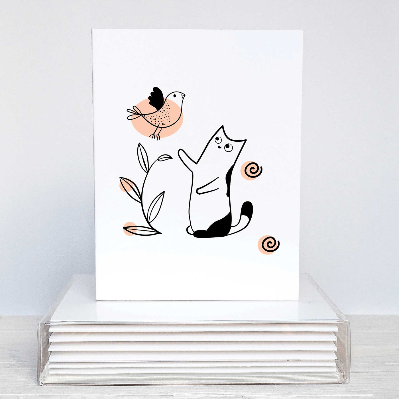 Kitty Admiring Birdy Blank Note Cards | Pawlicious & Company