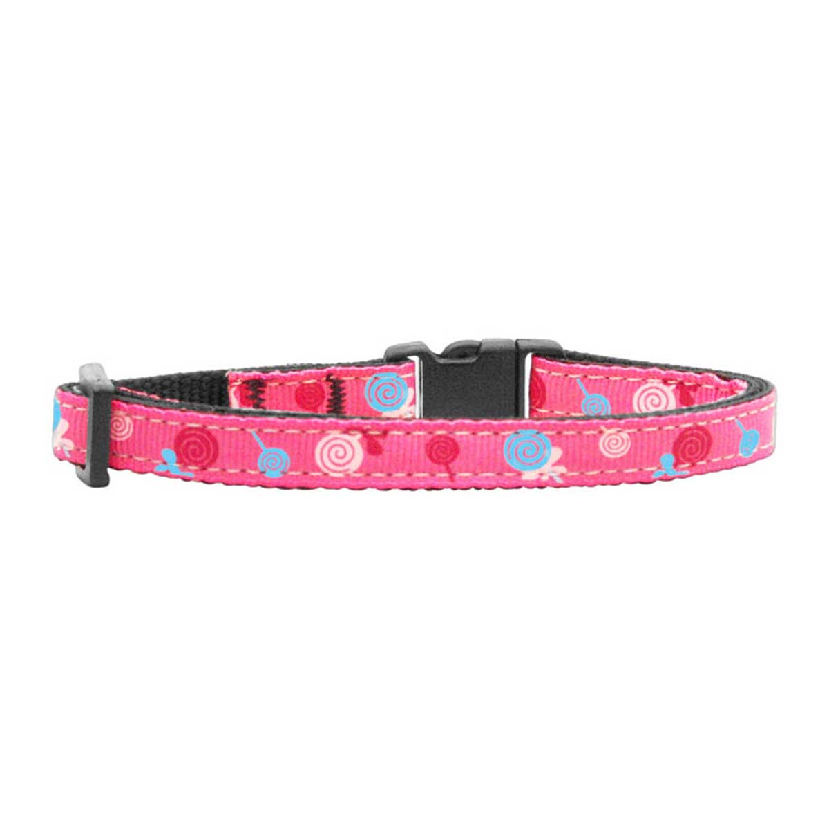 Lollipops Bright Pink Nylon Ribbon Cat Collar | Pawlicious & Company