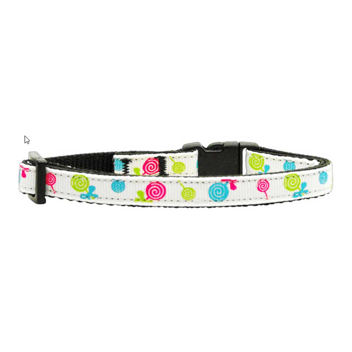 Lollipops White Nylon Ribbon Cat Collar | Pawlicious & Company