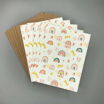 Blank Note Card Set - Paws Love and Rainbows | Pawlicious & Company