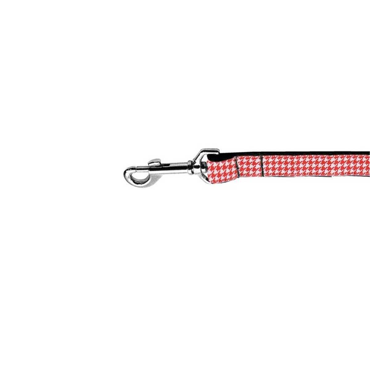 Red Houndstooth 6 Ft Leash | Pawlicious & Company