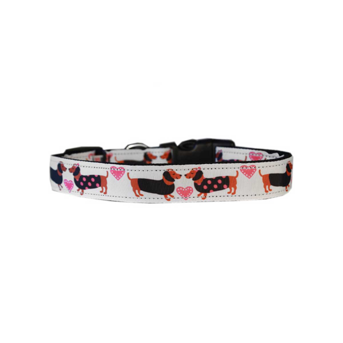Pink Doxie Love Nylon Dog Collar | Pawlicious & Company