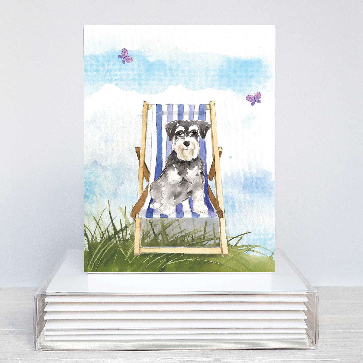 Schnauzer on the Beach Blank Note Cards | Pawlicious & Company