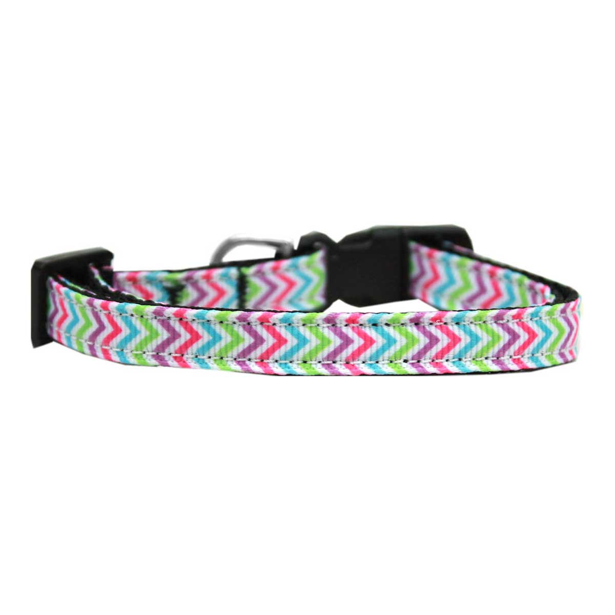 Summer Chevrons Nylon Ribbon Cat Collar | Pawlicious & Company