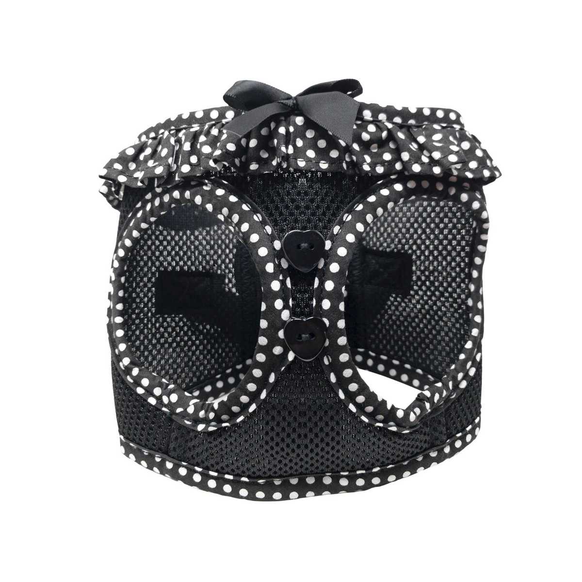 American River Choke Free Dog Harness in Black & White Polka Dot | Pawlicious & Company