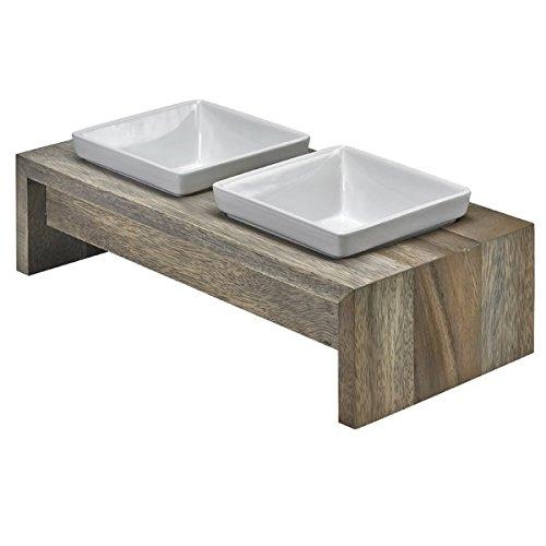 Artisan Dog Double Raised Feeder- Fosil | Pawlicious & Company