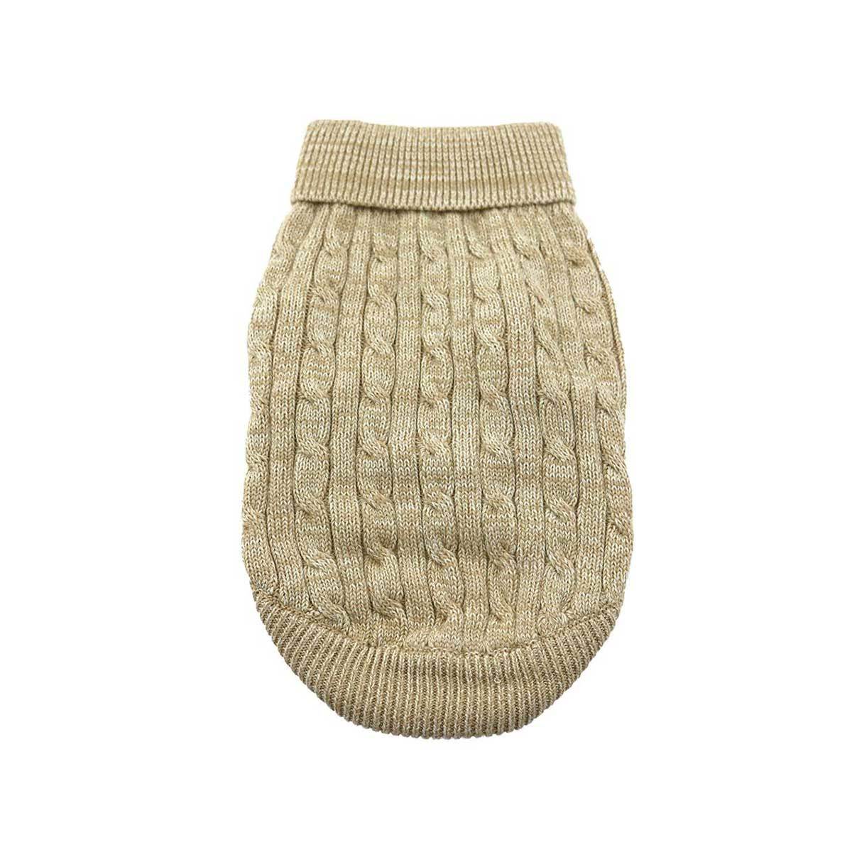 Beige Cable Knit Dog Sweater | PupRWear Dog Boutique