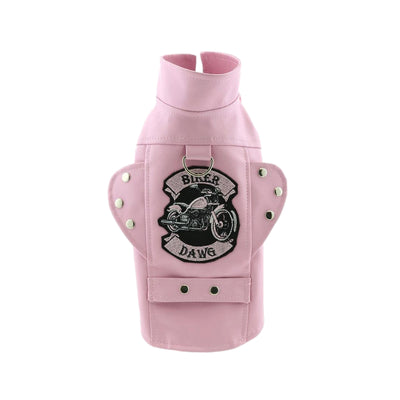 Biker Dawg Motorcycle Dog Jacket - Pink | Pawlicious & Company