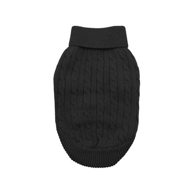 Cable Knit Dog Sweater in Black | Pawlicious & Company