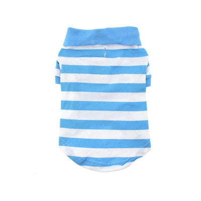 100% Blue Striped Dog Polo Shirt | Pawlicious & Company