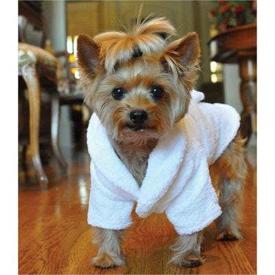 Boys Gold Crown Cotton Dog Bathrobe | Pawlicious & Company
