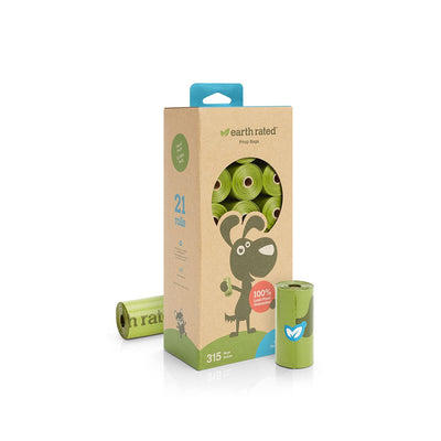 Earth Rated Waste Bags 21 Refill Rolls, Unscented | Pawlicious & Company