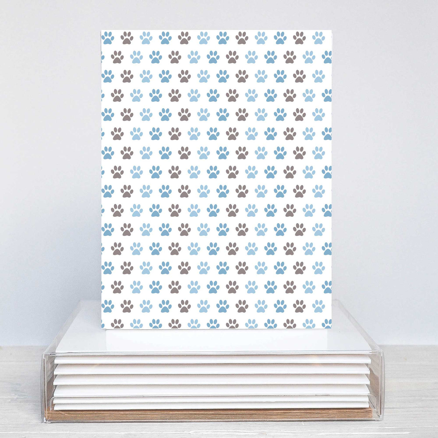 Blank Note Card Set - Blue Paws | Pawlicious & Company