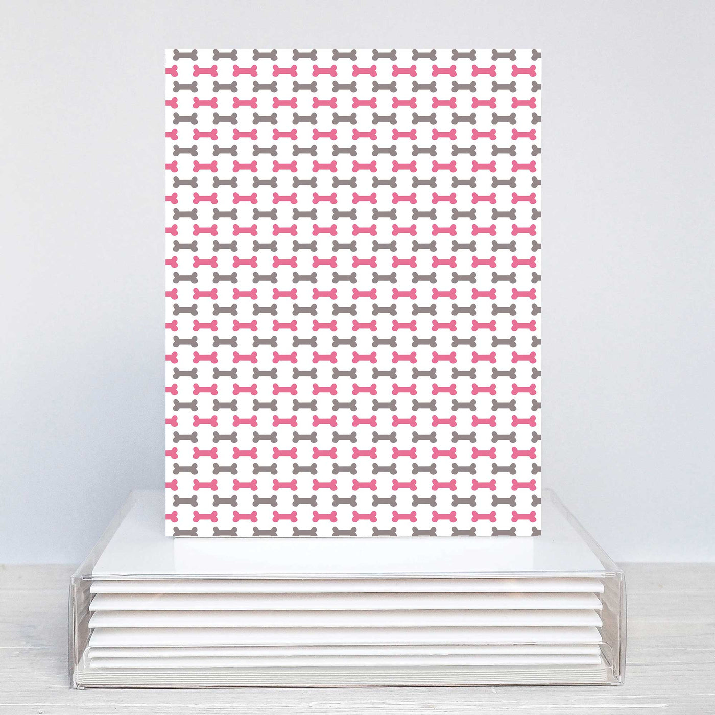 Blank Note Card Set - Pink Bones | Pawlicious & Company