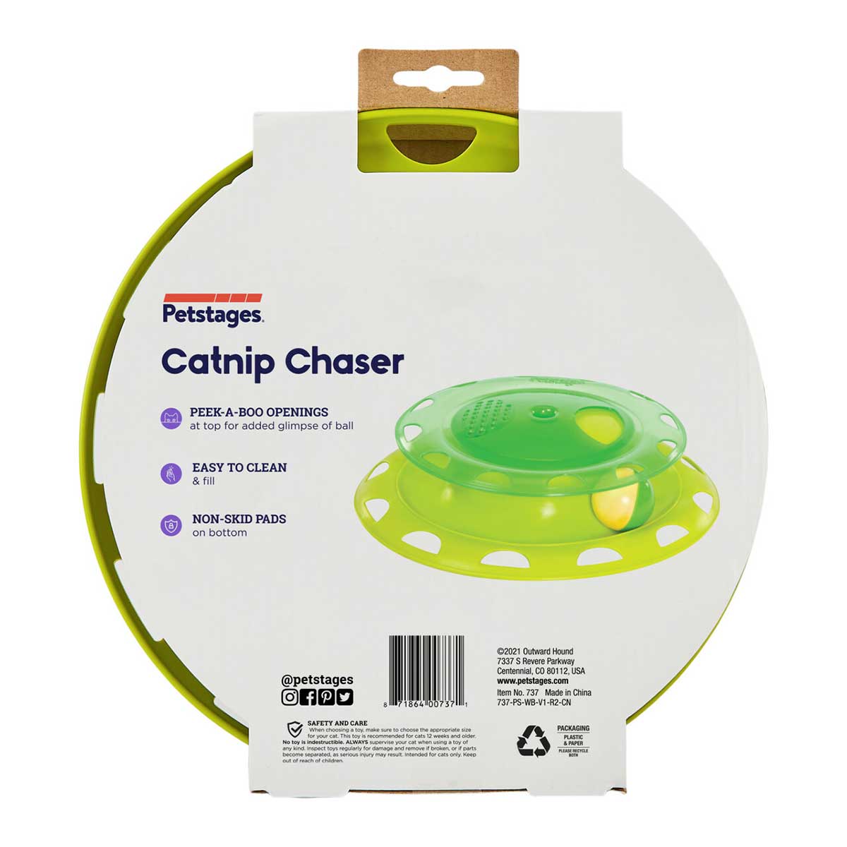 Catnip Chase Track Cat Toy in Green | Pawlicious & Company
