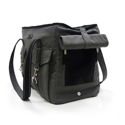 Buckle Tote Dog Carrier in Charcoal | Pawlicious & Company
