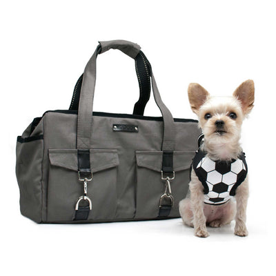 Buckle Tote Dog Carrier in Charcoal | Pawlicious & Company