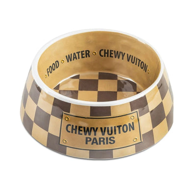 Checker Chewy Vuiton Pet Bowl | Pawlicious & Company