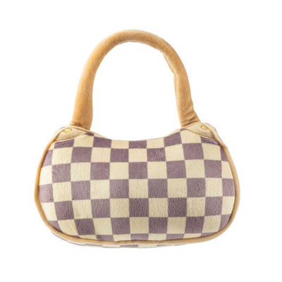 Checker Chewy Vuiton Handbag Dog Toy | Pawlicious & Company