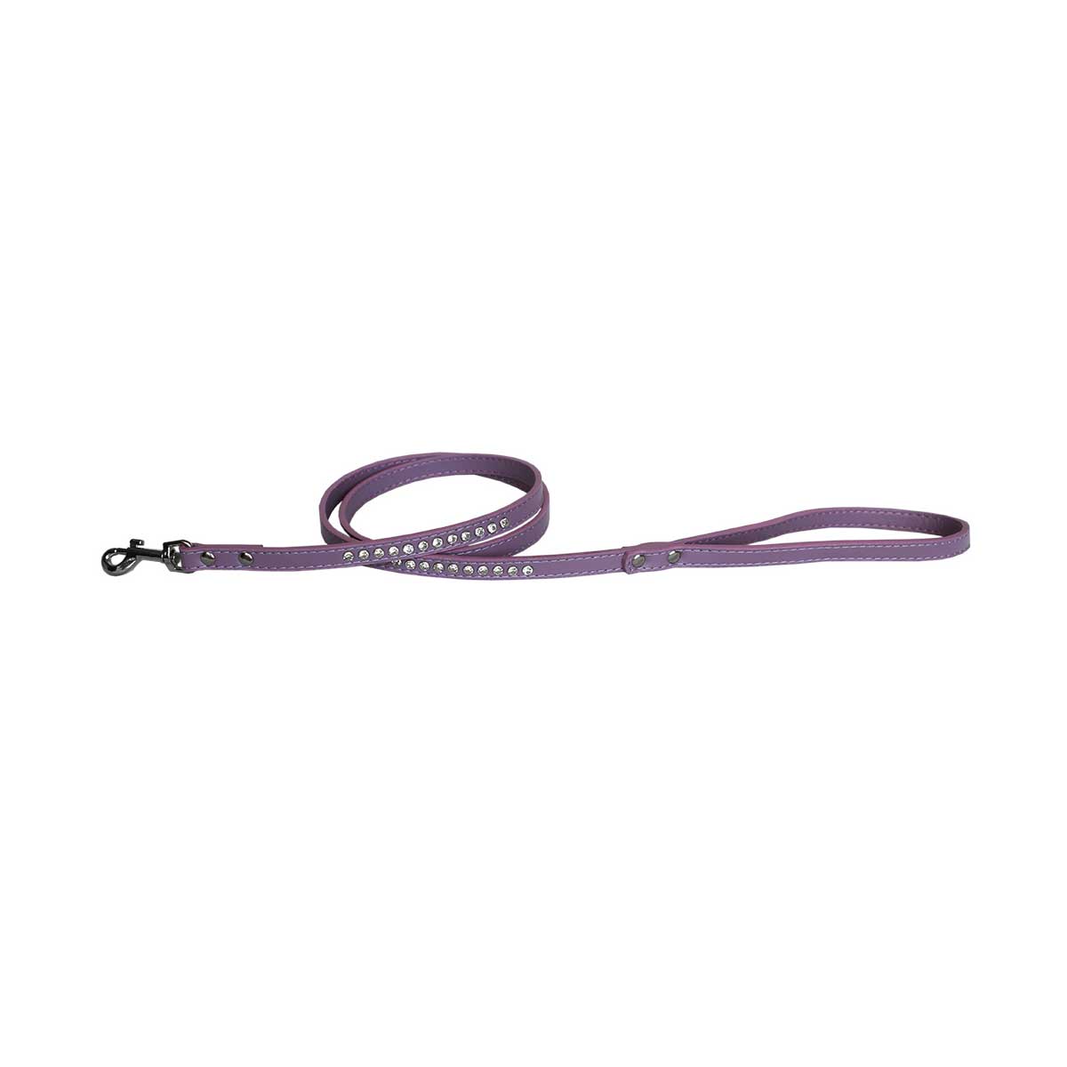 Clear Jewel Faux Leather Pet Leash in Lavender | Pawlicious & Company
