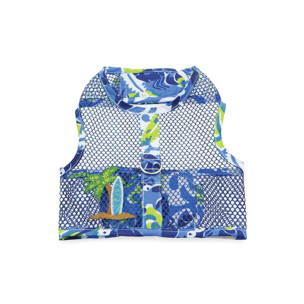 Cool Mesh Dog Harness - Surfboard Blue and Green | Pawlicious & Company