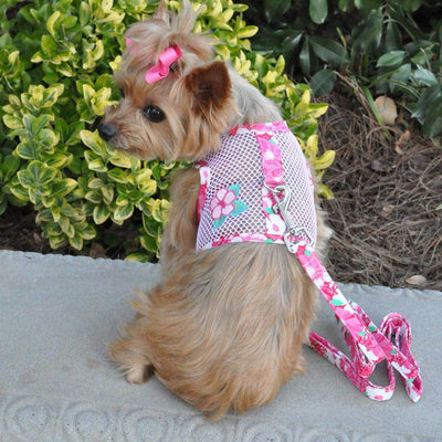 Cool Mesh Harness - Pink Hawaiian Hibiscus | Pawlicious & Company